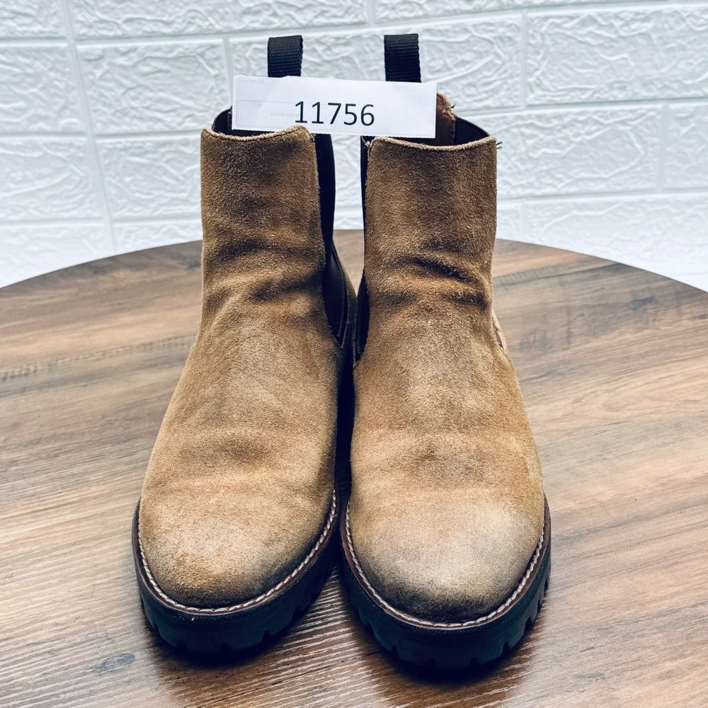 Thursday Boot Co. Rogue Chelsea Boots Suede Tan Brown Men's Size 10.5 Lug Sole